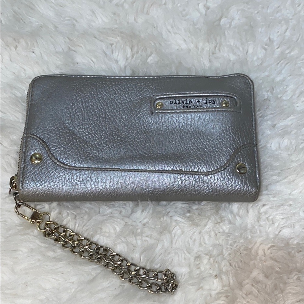 Olivia + Joy Silver Chain Wristlet Clutch